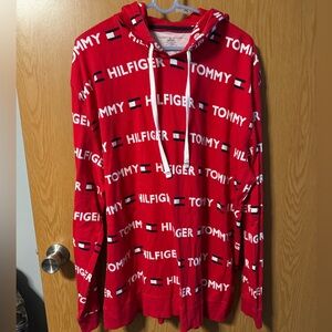 Tommy Hilfiger Men’s Red Logo Hoodie